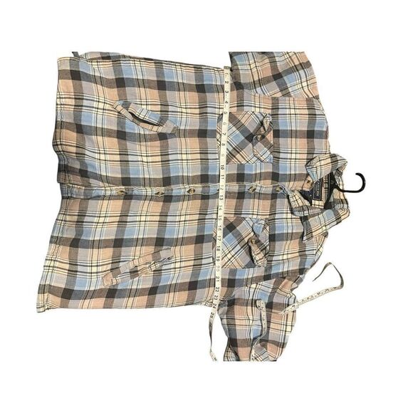 Canyon Creek Womens Multicolor Plaid Collared Faux Fur Lined Shacket Size Large - Picture 4 of 10